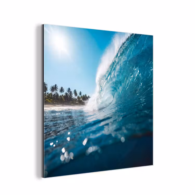 Aluminium schilderij - Oceaan - Golf - Strand - Natuur - Blauw — 1