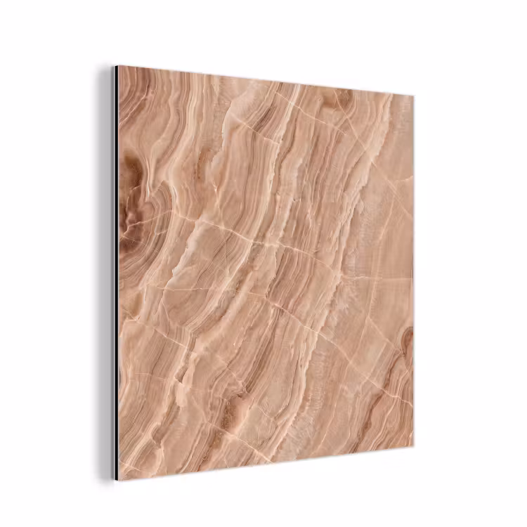 Aluminium schilderij - Textuur - Golvend - Abstract - Warm - Bruin — 1