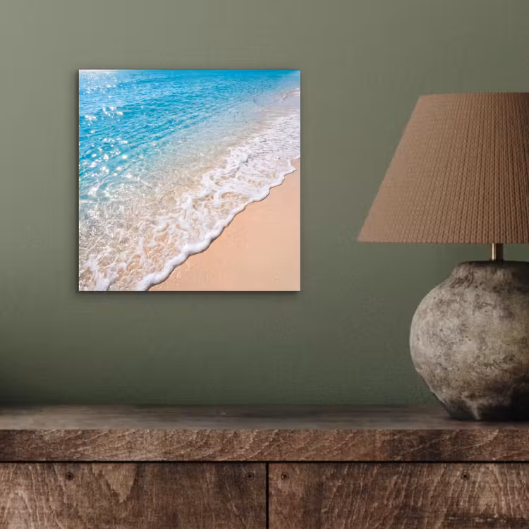 Aluminium schilderij - Strand - Water - Natuur - Blauw - Beige — 4