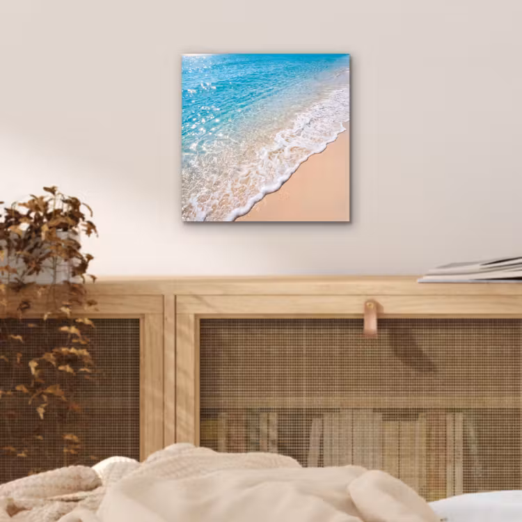 Aluminium schilderij - Strand - Water - Natuur - Blauw - Beige — 5