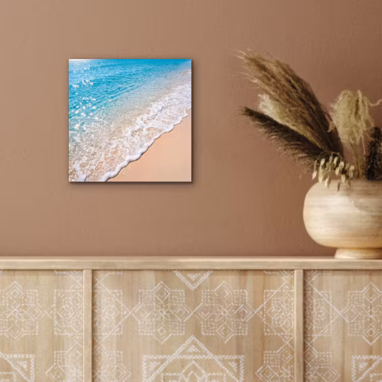Aluminium schilderij - Strand - Water - Natuur - Blauw - Beige — 6