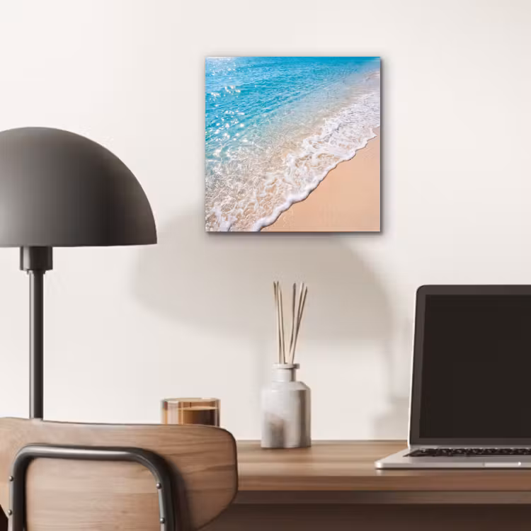 Aluminium schilderij - Strand - Water - Natuur - Blauw - Beige — 7