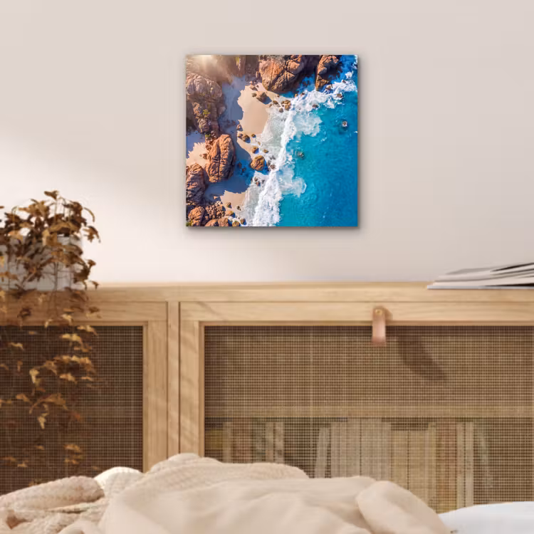 Aluminium schilderij - Strand - Zee - Rotsen - Natuur - Blauw — 5