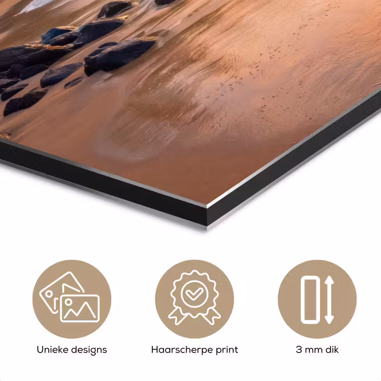 Aluminium schilderij - Zee - Berg - Landschap - Tropisch - Goud — 3
