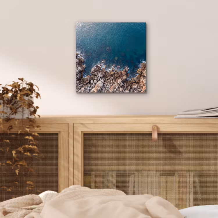 Aluminium schilderij - Zee - Kustlijn - Natuur - Abstract - Blauw — 5