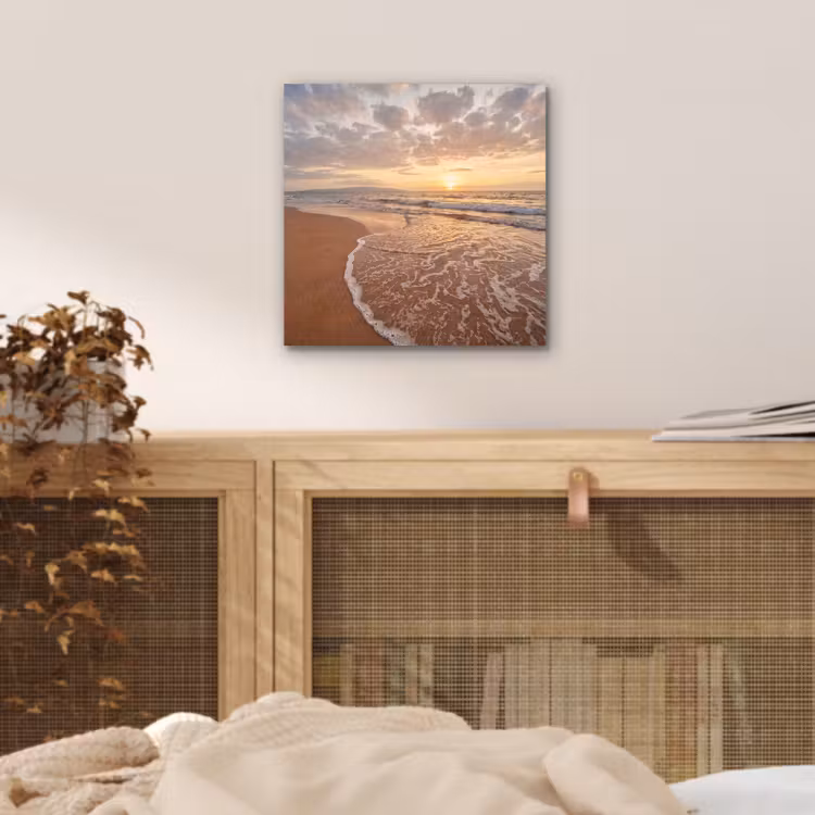Aluminium schilderij - Zee - Kustlijn - Wolken - Landschap - Oranje — 5