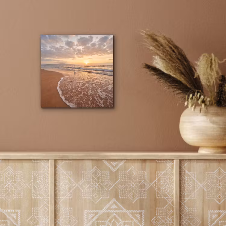 Aluminium schilderij - Zee - Kustlijn - Wolken - Landschap - Oranje — 6