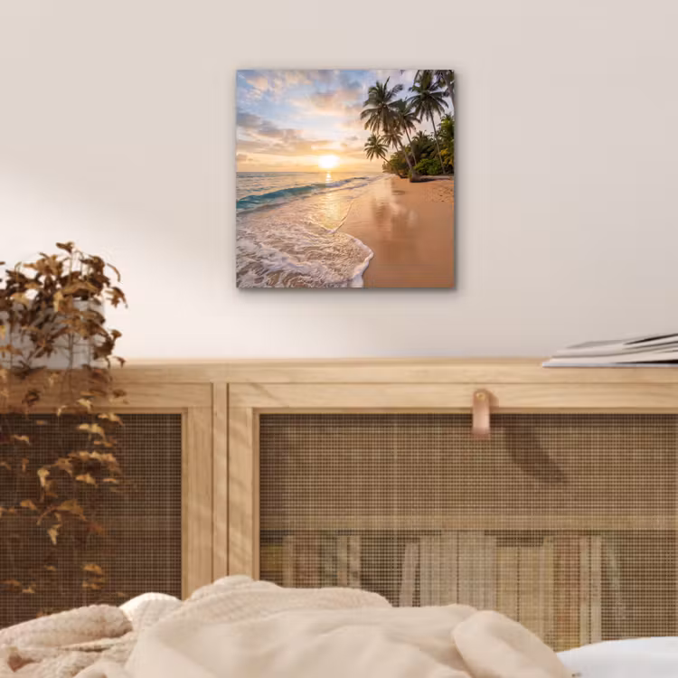 Aluminium schilderij - Strand - Zonsondergang - Tropisch - Natuur - Goud — 5