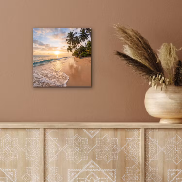 Aluminium schilderij - Strand - Zonsondergang - Tropisch - Natuur - Goud — 6