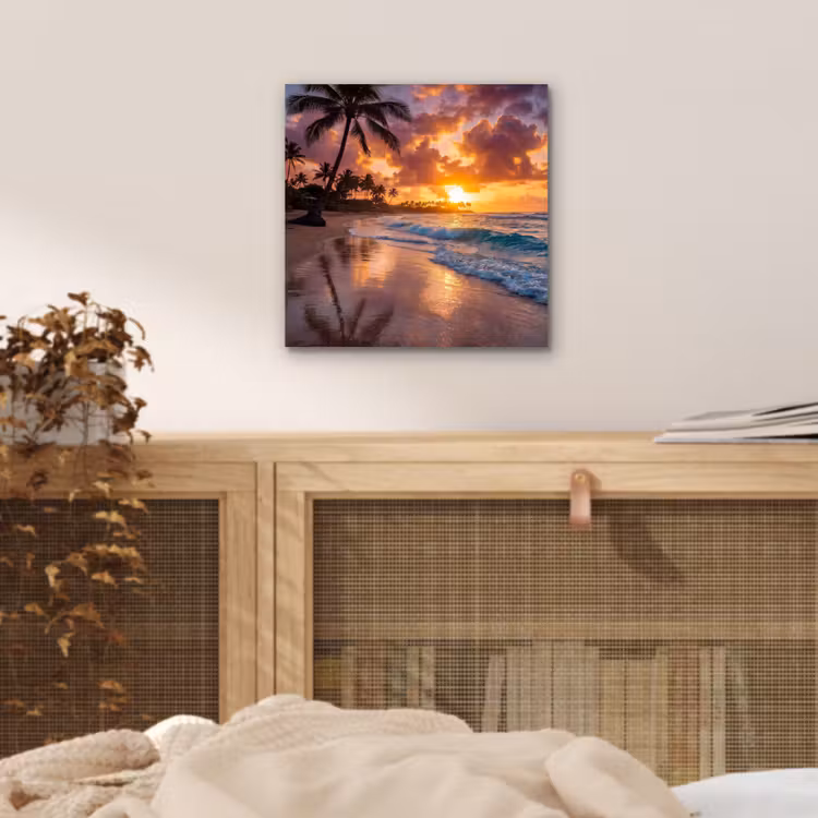 Aluminium schilderij - Strand - Zonsopgang - Tropisch - Natuur - Oranje — 5