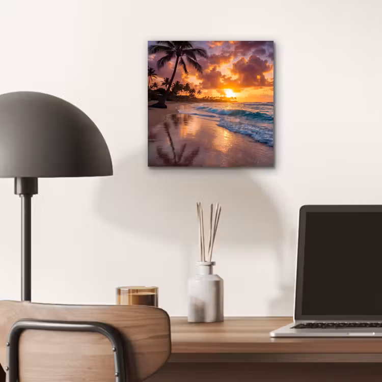 Aluminium schilderij - Strand - Zonsopgang - Tropisch - Natuur - Oranje — 7