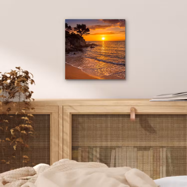 Aluminium schilderij - Zee - Kust - Zonsondergang - Natuur - Oranje — 5